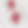 Estampes croix rosace carré filigrane émail rouge cuivre 35x35mm x2