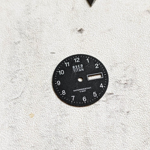 Cadran de montre rond noir argent mat arabes osco cabochon 20 mm x1