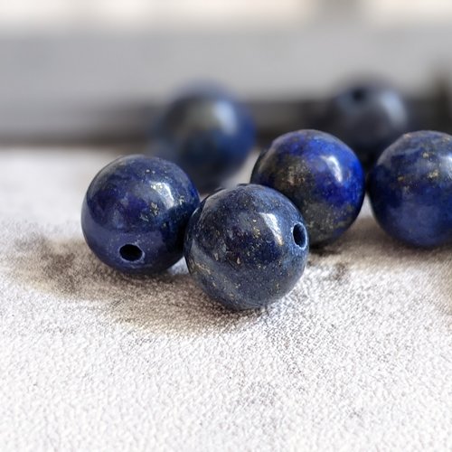 Perles rondes en lapis lazuli naturel bleu profond grade aa 6 mm x10