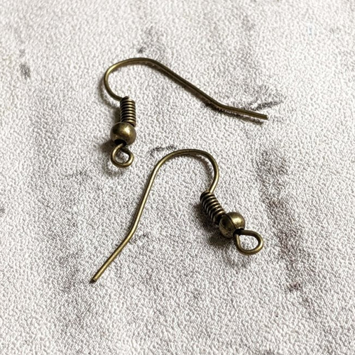 Crochets pour boucles d'oreilles cuivre bronze 18x17mm x10 (5 paires)