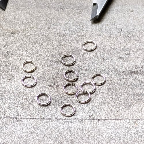 Anneaux de jonction ouverts acier argenté 8 mm x50