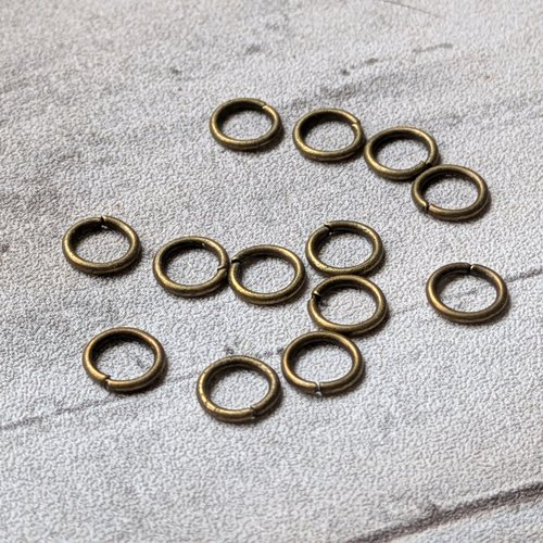 Anneaux de jonction ouverts acier bronze 8 mm x40
