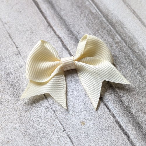 Noeud ruban de satin en polyester jaune pastel 40x60mm environ x1