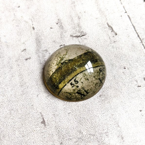 Cabochon acrylique rétro vintage horloge 36 mm x1