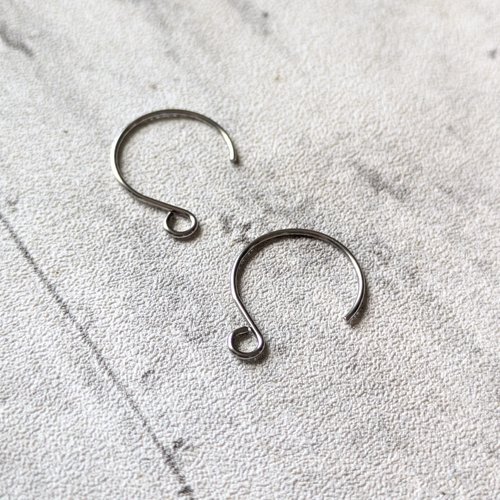 Crochets ronds supports boucles d'oreilles acier inoxydable argent 18.5x14mm x2 (1 paire)