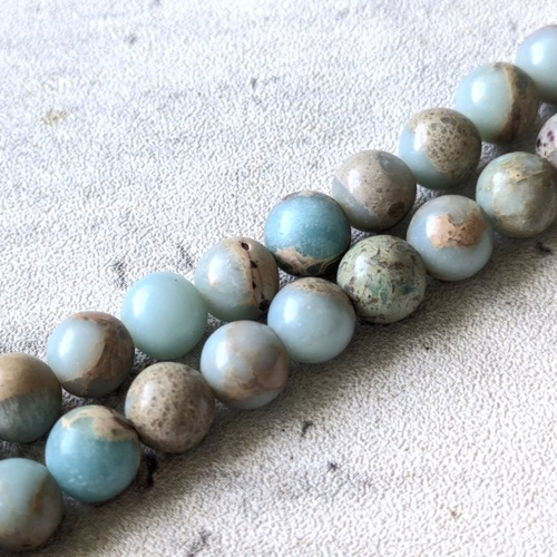 Perles rondes en pierre jaspe shoushan naturelle ou pyrophyllite bleue 8 mm x5