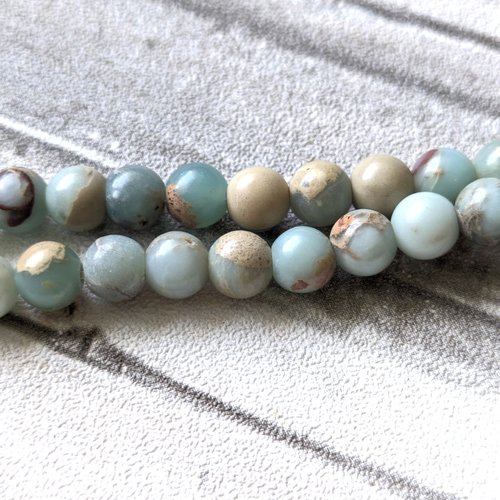 Perles rondes en pierre jaspe shoushan naturelle ou pyrophyllite bleue 6 mm x5
