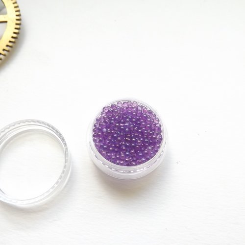 Environ 500 mini billes en verre effet bulle reflets colorés pour résine uv ou résine époxy, violet