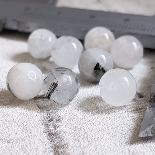 Perles rondes en quartz rutilé 8 mm x8