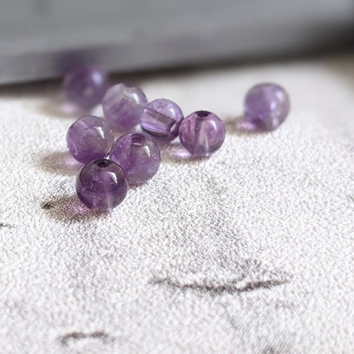 Perles rondes en améthyste naturelle grade a 4 mm x8