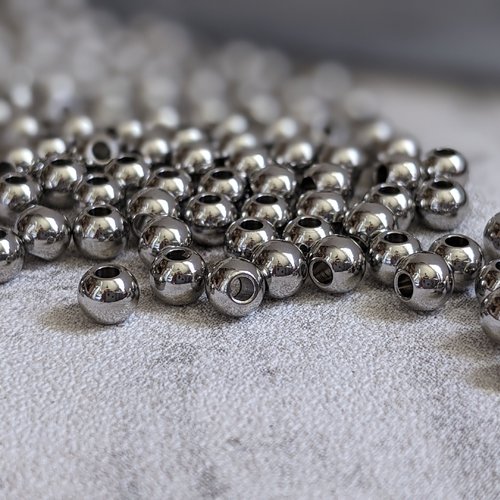 Perles en acier inoxydable argenté 4 mm x20