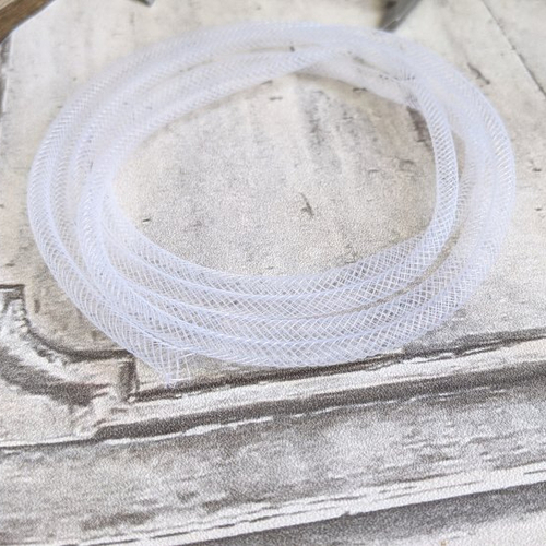 Fil résille plastique tressage en filet tube blanc 4 mm x1m50