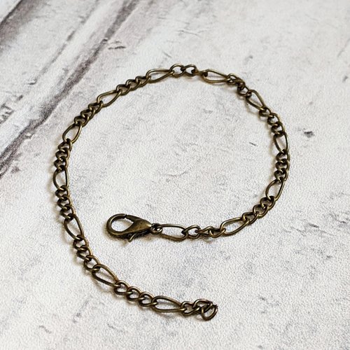 Chaine 3mm pour bracelet style gourmette métal bronze 20 cm