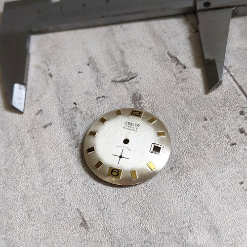 Vrai cadran de montre urbita rond acier argenté 30 mm x1