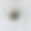 Perle artisanale verre murano chalumeau blanc vert à pois 12x8mm x1
