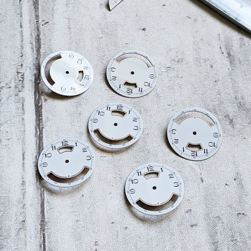 Cadran De Montre Bomber Blanc/gris - Diamètre 29,15 Mm - Compatible JEJ 23D - NEUF Sans étiquette