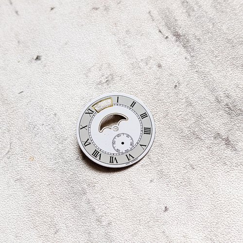Cadran de montre rond ou cabochon plat blanc noir gris clair chronographe 25mm x1