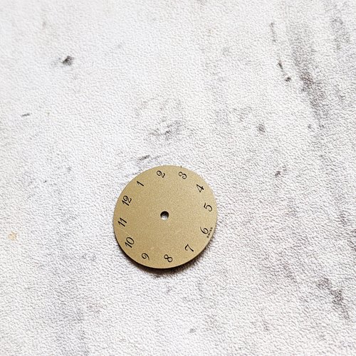 Cadran de montre ou cabochon plat rétro doré noir 20mm x1