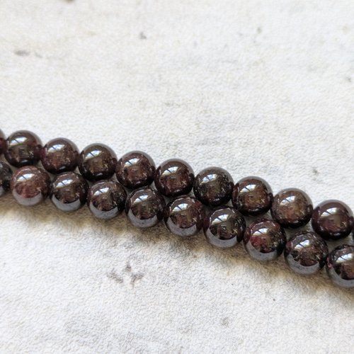 Perles en pierre grenat almandin rouge foncé bordeau 6 mm x5