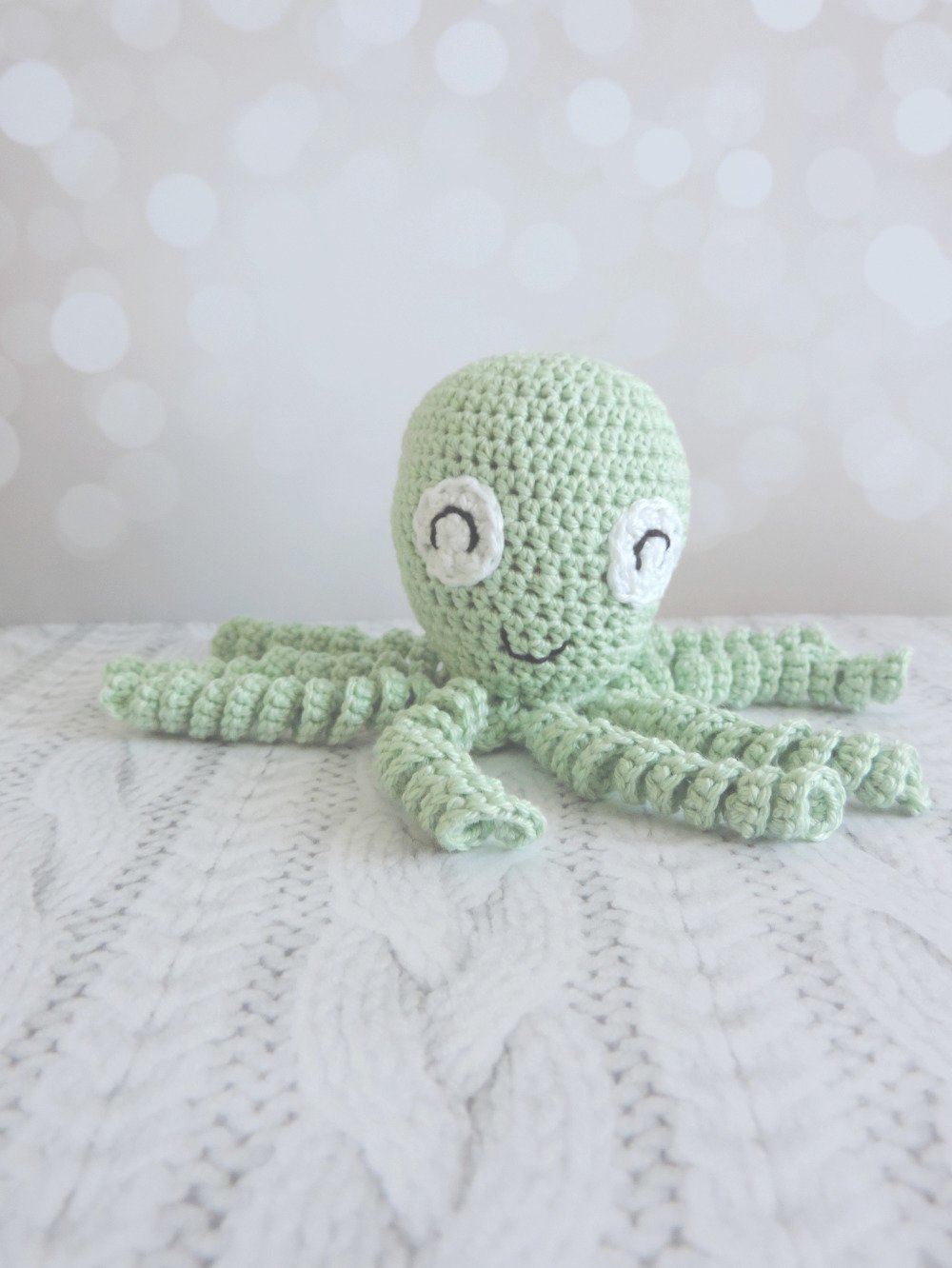 Pieuvre naissance doudou coton oeko-tex crochet fait main octopus