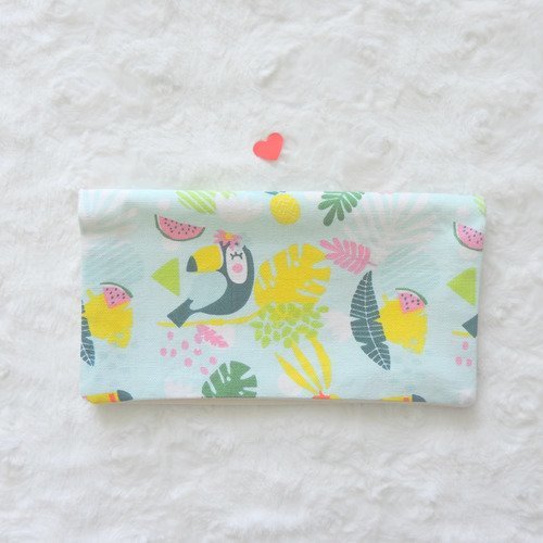 Protège chéquier, porte-chéquiers original, oiseau tropical, cadeau noël, cadeau fête des mères, fait main