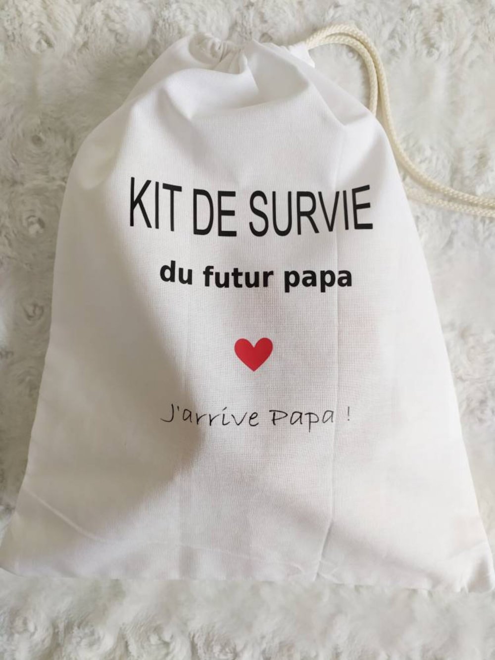 Sac personnalisé kit de survie pour futur papa