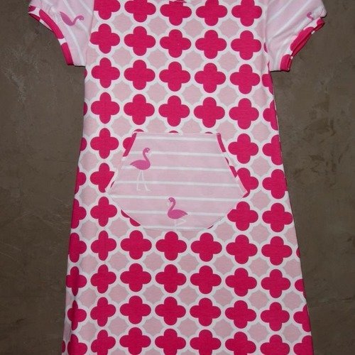 Robe manches courtes jersey rose - 6 ans