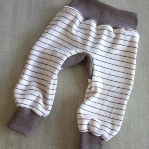 Pantalon bébé en velours nicky rayé marron - 1 an