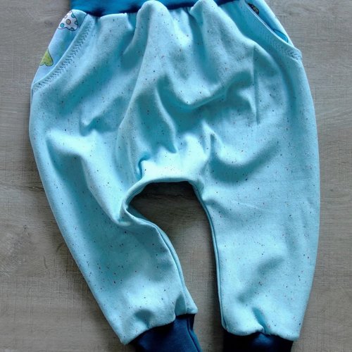 Pantalon sarouel en jersey de coton moucheté et cœurs - 2 ans