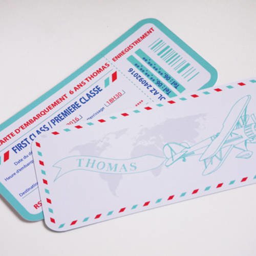 8 Invitations Gouter Anniversaire Theme Voyage Avion Personnalisable Un Grand Marche