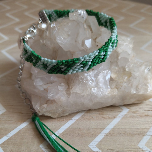 Collection « coeurs », bracelet tressage brésilien - taille m