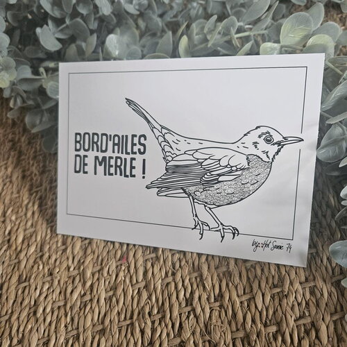 Carte postale | bord'ailes de merle | 10x15 cm | animaux du paysage montagnard