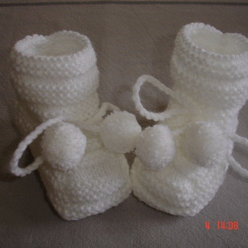 Chaussons blanc pour bébé fille et garçon