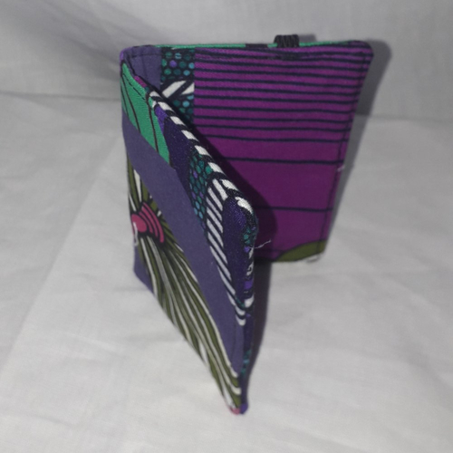 Porte-cartes crazy patchwork format carte bancaire "wax violet"
