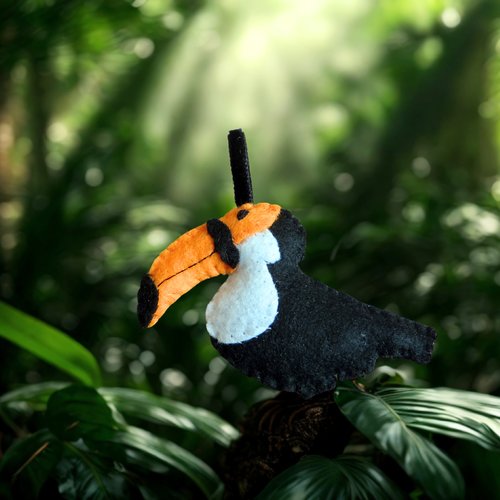 Toucan, décoration oiseau en feutrine