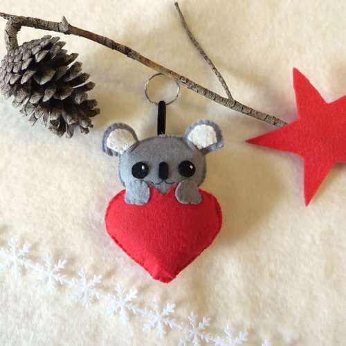 Peluche koala dans un coeur, cadeau pour dire je t'aime