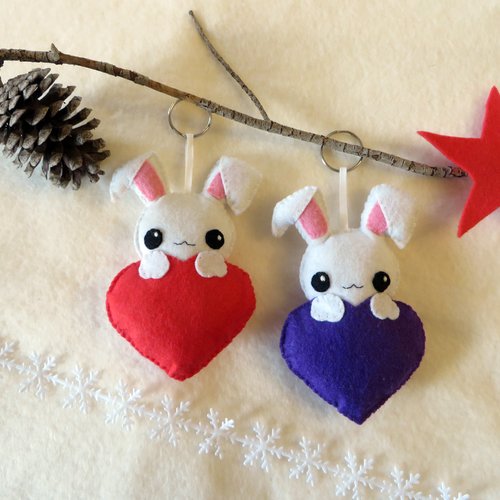 Peluche lapin dans un coeur, cadeau pour dire je t'aime