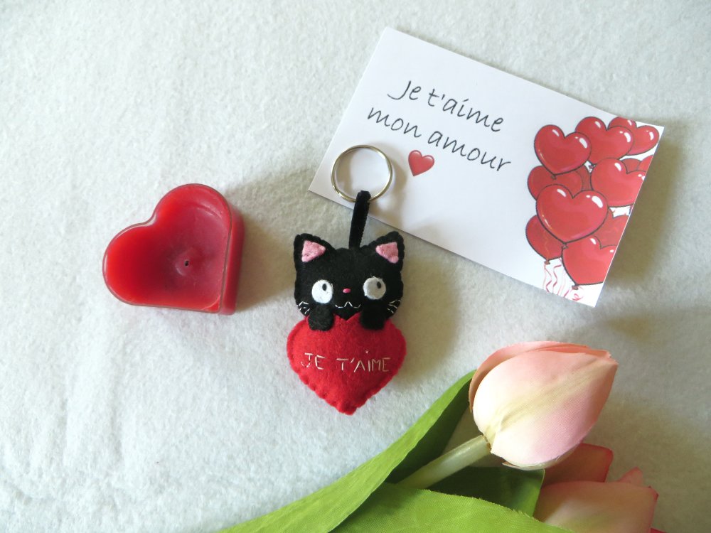 Jouet cœur pour chat, Made in France, fait-main