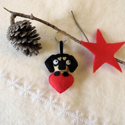 Porte clé teckel, portrait personnalisé chien