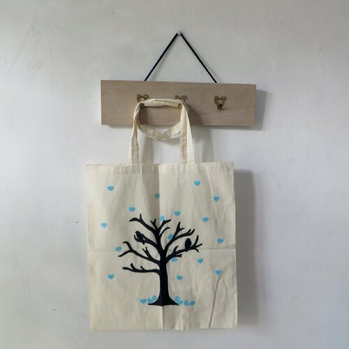 Tote bag arbre en hiver, cadeau zéro déchet