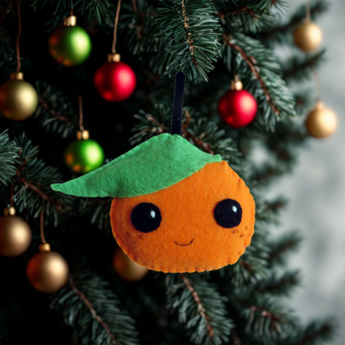 Clémentine kawaii, décoration pour sapin de noël