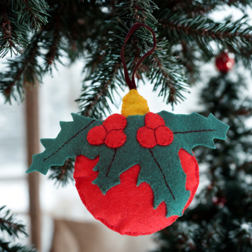 Boule de noël en feutrine, décoration pour sapin de noël