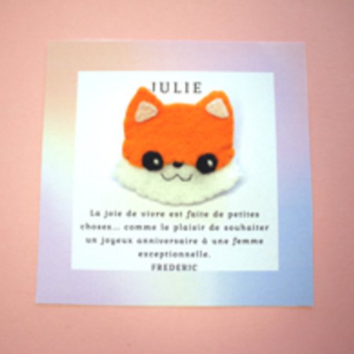 Broche renard kawaii en feutrine, petit cadeau mignon