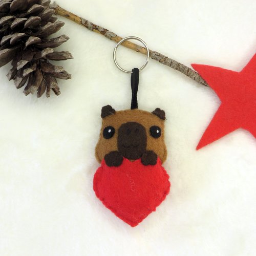 Porte-clés capybara kawaii, cadeau personnalisable