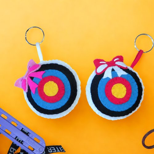 Cible de tir à l'arc avec noeud coquette, peluche girly pour carquois