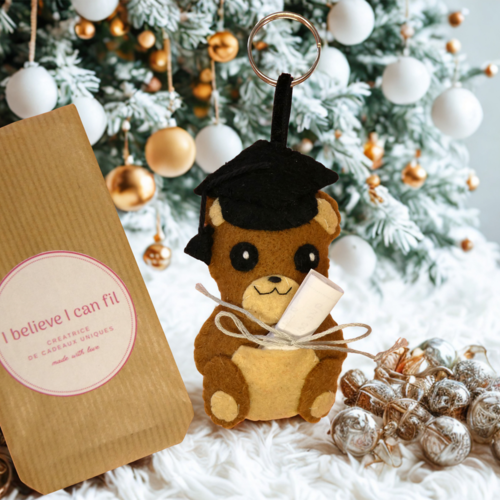 Peluche ours diplomé avec message personnalisable