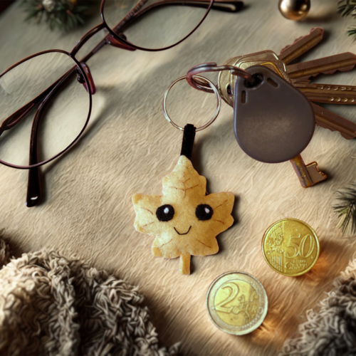 Porte clé feuille d'automne, bijou de sac kawaii, breloque pour fermeture éclair