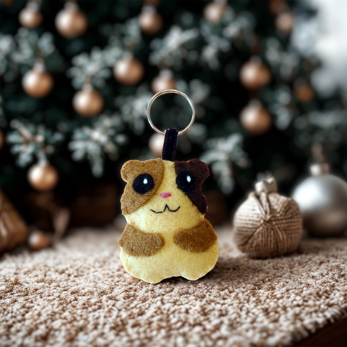 Breloque de sac et porte clé hamster kawaii, en feutrine