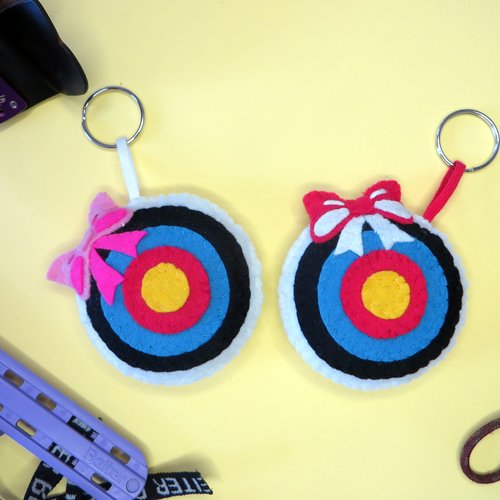 Cible de tir à l'arc avec noeud coquette, peluche girly pour carquois