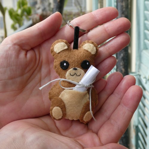 Peluche ours positif kawaii avec message personnalisable
